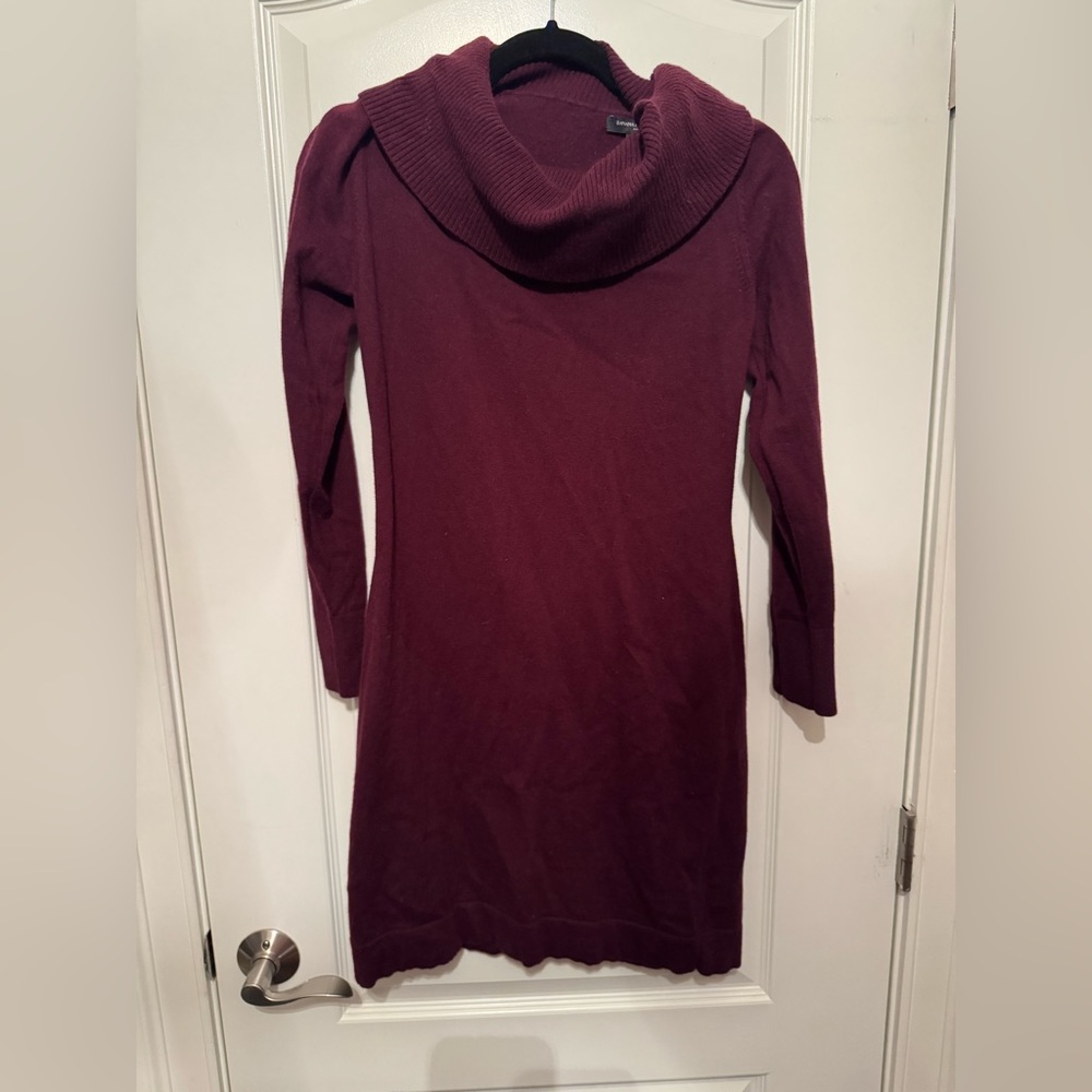 Banana republic cowl neck sweater dress maroon size medium